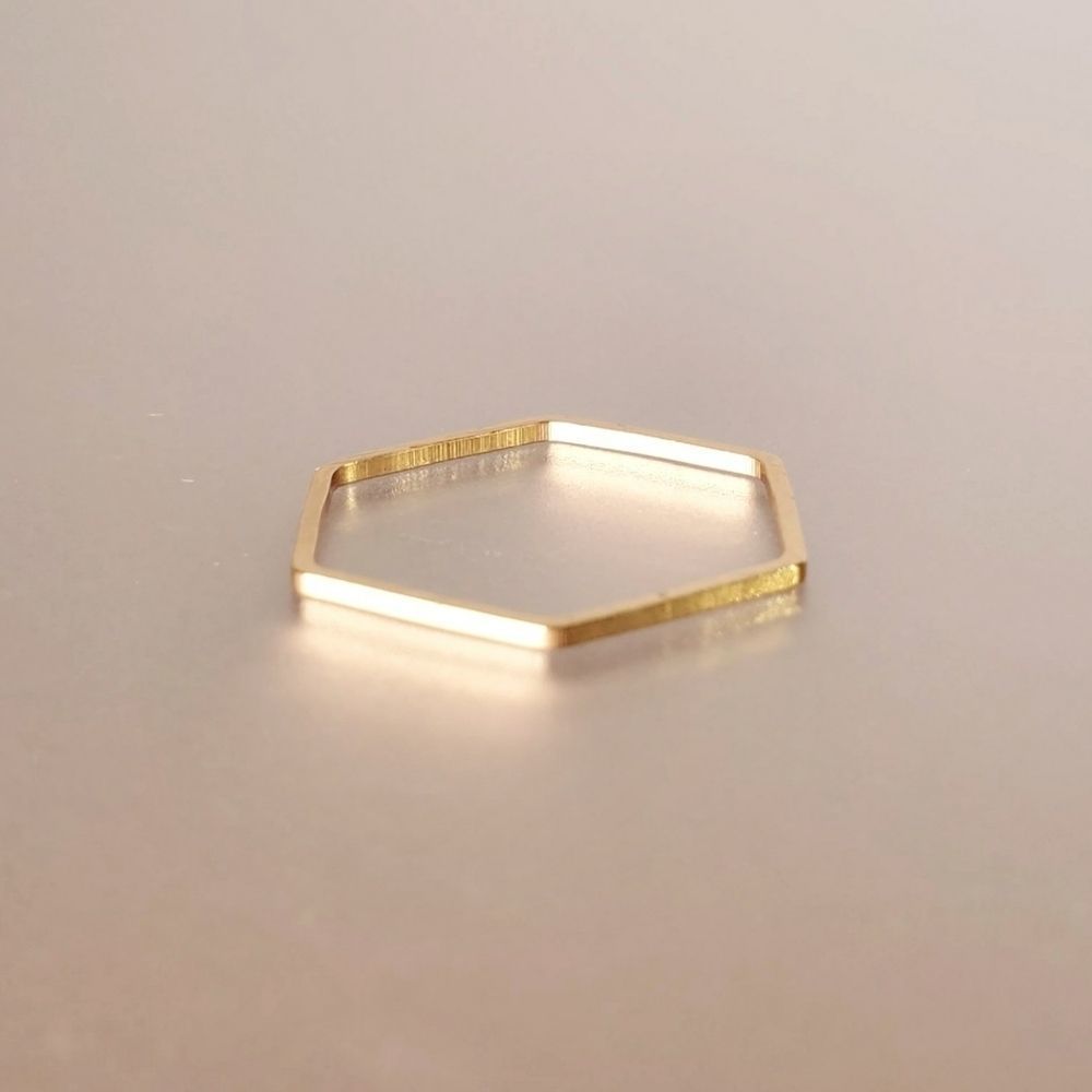 Dainty Hexagon Stacking Ring